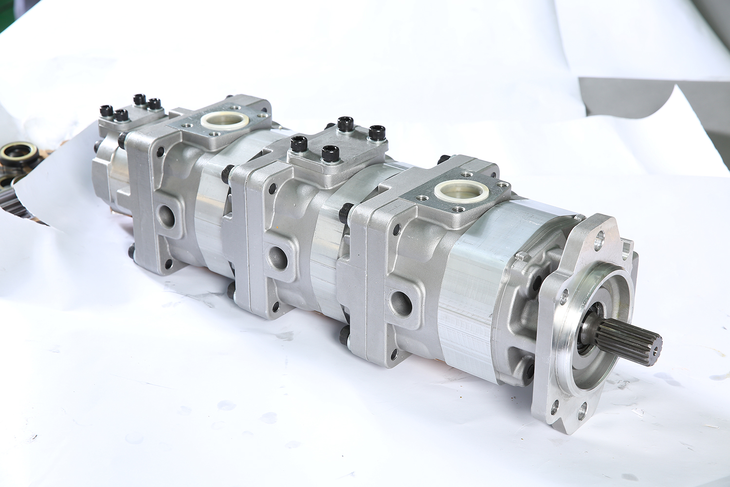  KOMATSU WA380-3 WA350-3 LOADER GEAR PUMP 705-55-34180 705-55-34181 Four Joint section